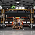 Progate Gaming Exhibition Booth With Modern Design Display Counters Brand Logos And Staff