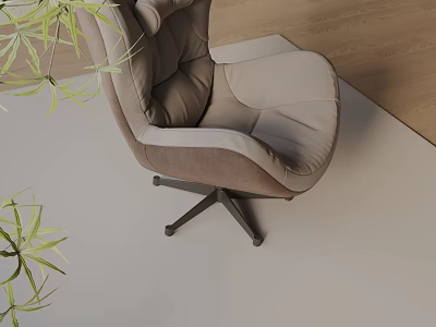 Comfortable Modern Office Chair With Padded Seat Beige Brown Design For Indoor Home Use 3d model