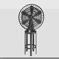 Sturdy Electric Floor Fan With Metal Grill Stand And Black Design For Home Cooling Use