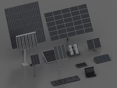 Various Types Of Solar Panel Household Appliances With Modern Design And Sizes For Home Use 3d model