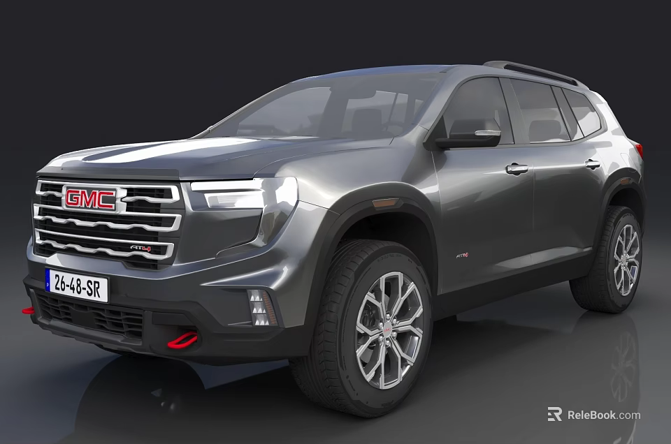 GMC Silver SUV With Bold Grille Sleek Exterior Design And Alloy Wheels 3d model 