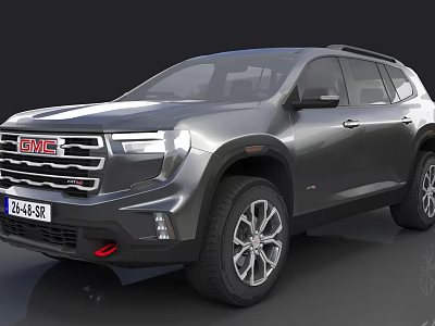 GMC Silver SUV With Bold Grille Sleek Exterior Design And Alloy Wheels 3d model