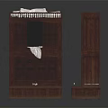 Two Traditional Intricate Carved Wooden Furniture Cabinets With Drawers And Doors And Decorative Details