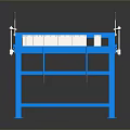 Sturdy Blue Industrial Manual Folding Machine With Metal Frame And Workbench