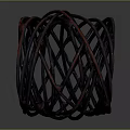 Woven Rattan Circular Decorative Basket For Home Living Room Decor