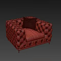 Beige Tufted Upholstered Accent Chair With Decorative Pillow And Modern Style