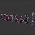 Three Dark Brown Broken Wooden Fence Sections With Weathered Edges And Green Moss
