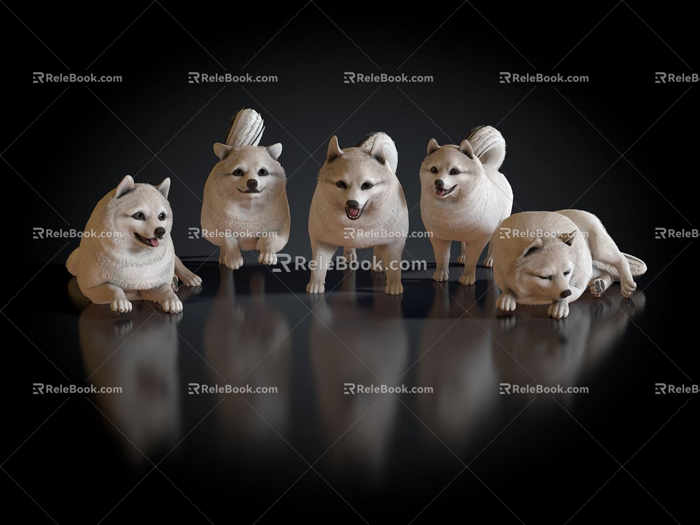 Modern Dog Chai Dog Fox Small Fox Wild Fox White Fox 3d model