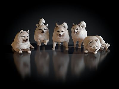 Modern Dog Chai Dog Fox Small Fox Wild Fox White Fox 3d model