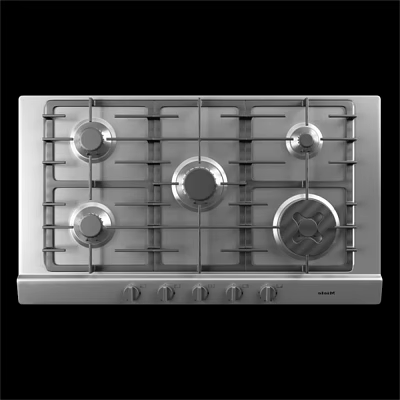Stainless Steel Gas Cooktop With Multiple Burners And Control Knobs For Kitchen 3d model