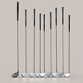 Professional Golf Clubs Sports Equipment Set with Different Types Metal Heads and Black Handles