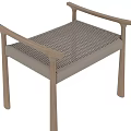 Modern Design Bench With Light Wooden Frame And Woven Seat Armrests