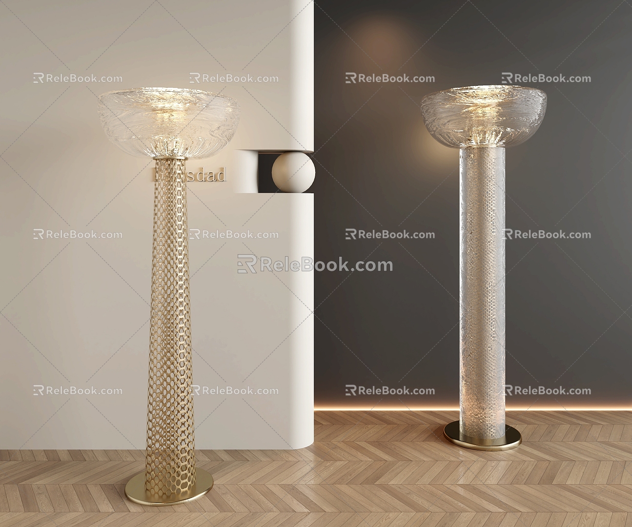 Modern Floor Lamp Glass Floor Lamp Metal Floor Lamp 3d model