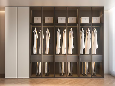 Modern Wardrobe Light Luxury Wardrobe Door Glass Cabinet 3d model