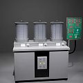 Medical Equipment with Three Cylindrical Chambers and Digital Control Panel for Laboratory Testing Procedures 3d model