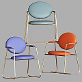 Modern Leisure Chair With Striped Backrest Golden Metal Frame And Black Seat