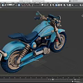 Turquoise Custom Vintage Motorcycle With Chrome Details And Black Leather Seat