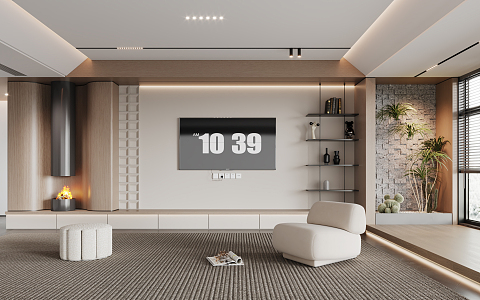 Modern TV background wall TV wall 3d model