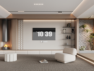 Modern TV background wall TV wall 3d model