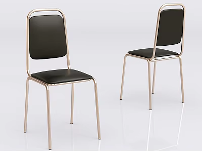 Modern Leisure Chairs With Black Seat Backrest And Sleek Metal Frame Design 3d model