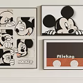 Mickey Mouse Framed Wall Art With Multiple Faces Peeking Design And Typography Prints 3d model