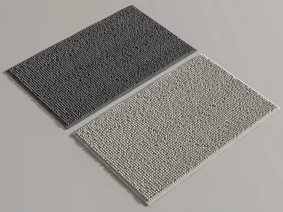 Stylish Square Rugs in Dark and Light Gray with Textured Surface for Home Decor 3d model