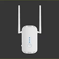 White Dual Antenna Wi Fi Extender Enhancing Computer Wireless Network Signal Strength 3d model