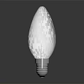 Transparent Candle Shape Light Bulb With Silver Threaded Base And Filament 3d model
