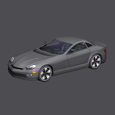 Gray Two Door Sports Car With Sleek Modern Design Black Alloy Wheels 3d model
