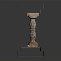 Classical Stone Fence Design With Baluster Columns Textured Surface And Pedestal Base