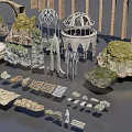 Rockery Stones In Landscape Design With Arch Structures Dome Elements Stone Slabs And Greenery