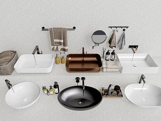 Modern wash basin wash basin bathroom supplies 3d model