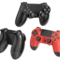 Black And Red Game Controllers As Entertainment Electronics With Different Styles 3d model