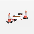 Road Safety Equipment With Reflective Orange White Traffic Cones And Barriers