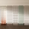 Modern Glass Room Dividers With Various Colored Patterns And Textured Designs