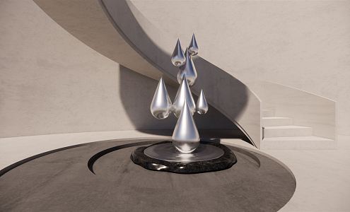 Modern Sculpture Alien Landscape Sculpture 3d model