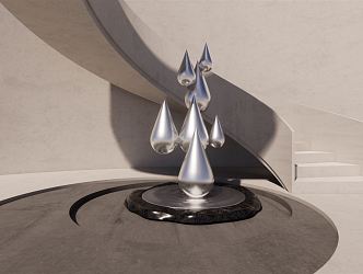 Modern Sculpture Alien Landscape Sculpture 3d model