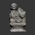 Stone Carved Dragon Sculpture with Intricate Mythical Creature Design and Ornate Pedestal
