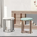 Modern Sofa Stools With Metal Legs And Upholstered Seats In Living Room