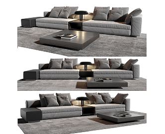 Modern Minotti double sofa 3d model