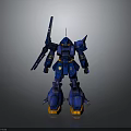 Blue Mecha Robot Character With Armor Weapon And Orange Feet Detailed Design Model