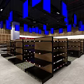 Modern Specialty Store Interior Design With Wooden Shelves And Display Counters