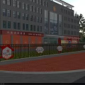 Modern Fire Station With Red Base White Structure Rows Of Windows And Front Plaza