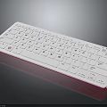 Sleek Ultra Thin Wireless White Keyboard with Pink Edge and Modern Design