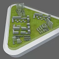 Sand Table Architectural Model With Green Grass And Building Structure Layout Design