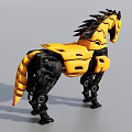 Mechanical Reptile Figure With Yellow And Black Cybernetic Design Details
