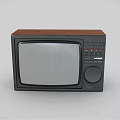 Vintage Samsung Television Featuring Wooden Frame Control Knobs And Front Speaker 3d model
