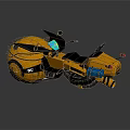 Futuristic Yellow Motorcycle With Black Accents And Modern Sleek Design