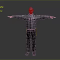 Game And Movie Character In Gray Uniform With Black Tie Arms Outstretched