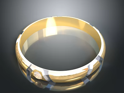 Shiny Gold Ring With Small Diamond And Metal Design For Daily Use 3d model